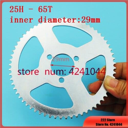 Free shipping 65 Teeth 29MM 25H steel chain Rear Sprocket for Gas Scooter 47CC 49CC 2 Stroke Pocket Bike Mini Moto