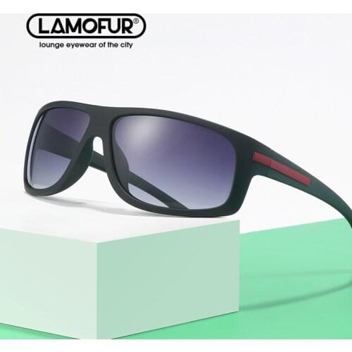 LAMOFUR Brand Design Rectangular PC Frame Polarized Sunglasses for Women Outdoor Driving Fishing Sunglasses for Men 2915
