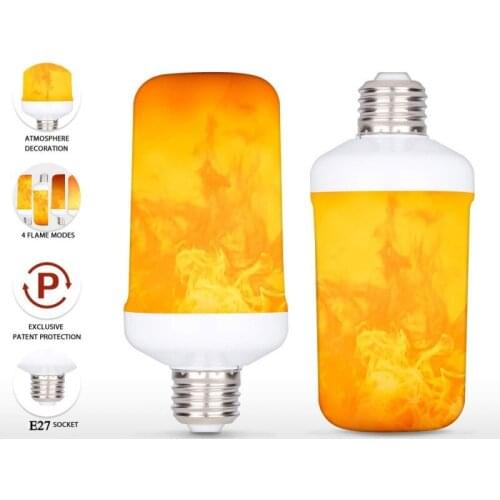 E27 4 mode Flame effect decorative bulb LED dynamic flame light E14 B22 Creative corn bulb Flame simulation effect Night light
