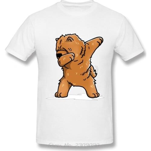 Leisure Funny Dabbing Chow Chow Dog T-shirt Men Cotton O-neck Short Sleeve Tshirt Hip Hop Tees Tops Harajuku
