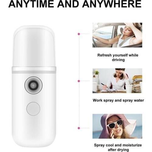 Hot Portable Mini Mist Spray Facial Moisturizing USB Rechargeable Instrument Face Humidifier Cooling Water Sprayer