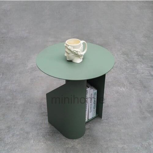 Nordic Wrought Iron Home Furniture Small Coffee Table Hotel Living Room Sofa Side Table Leisure Apartment Bedroom Storage