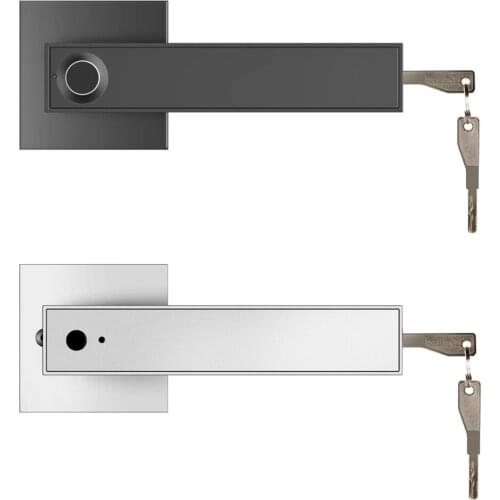 Square Smart Biometrics Lock Fingerprint Lock With Mechanical Key Handle Lock Anti-Theft For Home Office Apartment Hotel Garage