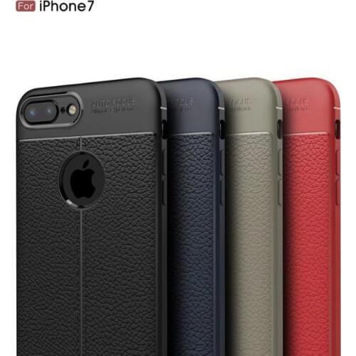 Hotsale Imitate Leather Lichee Pattern Soft TPU Mobile Phone Protective Cases for iPhone 7 Plus,Dustproof,Anti-Scratch TPU Cases