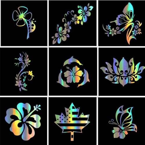 Cute Hibiscus Car Sticker and Decals Flower Car Styling Vinyl Window Door Car Sticker for Auto Home Wall Stickers Accessories