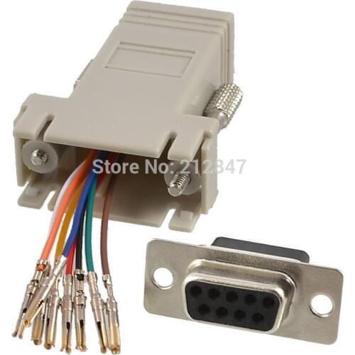 Modular Port DB9 Female to RJ45 8P8C Adapter Converter