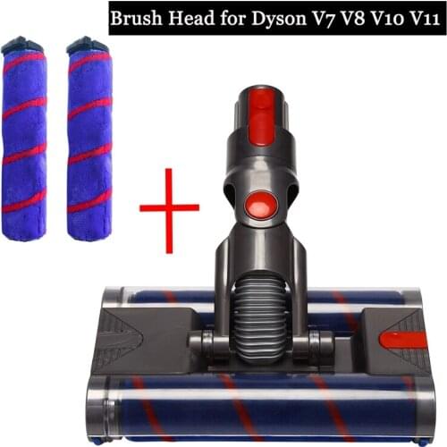 Motorized Floor Brush Head Tool for Dyson V7 V8 V10 V11 Vacuum Cleaner Double Roller Head Floor Brush Replacement