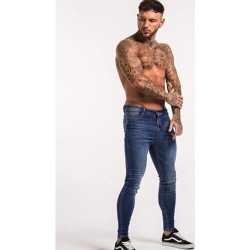 Mens Newstyle Sexy Skinny Jeans Middle Waist Classic 2021 Slim Fit Motorbike Hip Hop Stretch Comfo Rtable Denim Pants