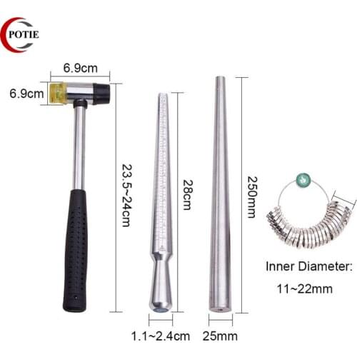 4 In 1 Jewelry Measuring Tool Sets Ring Size Sticks Ring Mandrel American Calibration Ring Sizers