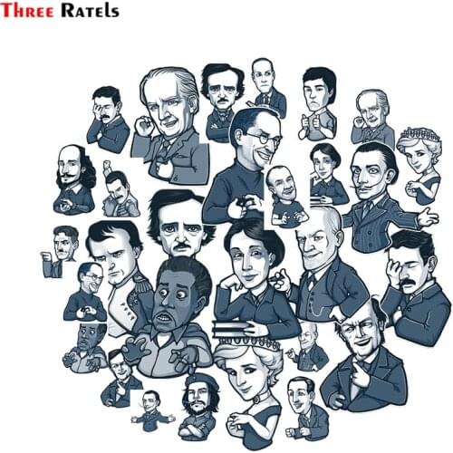 Three Ratels ZK0410-6 Famous Persons Funny Waterproof DIY Stickers For Car Phone Motorcycle Water Bottle Luggage Laptop Decal