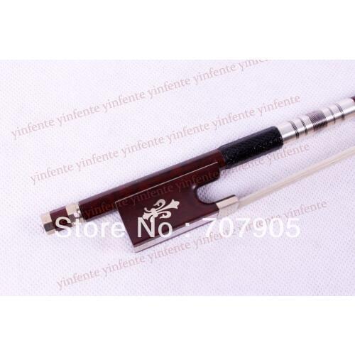 New 4/4 Violin Bow get quality SnakeWood Bow string Silver Color Flower inlaid Pattern