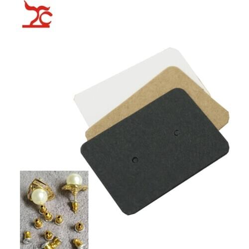 Wholesale 100Pcs Blank Kraft Paper Ear Studs Card Earring Card DIY Favor Price Label Tag Packing Hang Tag White Black Kraft