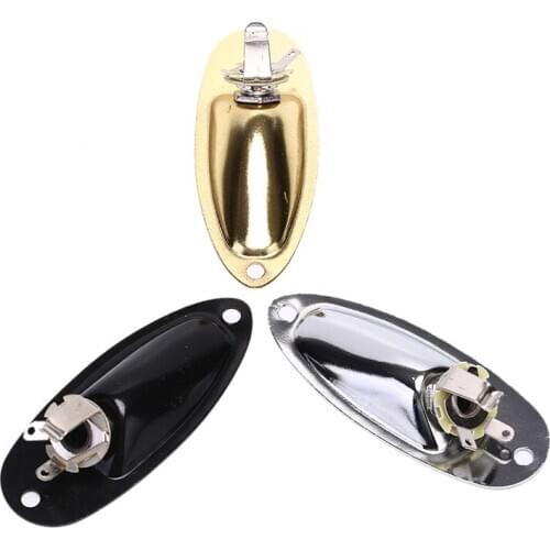 Professional Boat Style 1/4" Guitar Pickup Output Input Chrome Jack Plug Socket for Strat Electric Guitars Guitar Parts