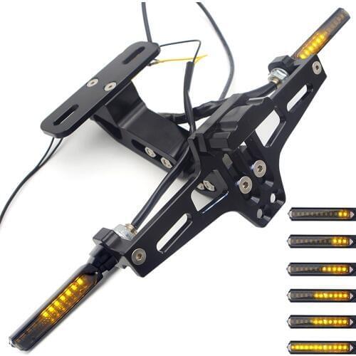 Adjustable Motorcycle License Plate Bracket Indicator Cover For XT 660 XT660 YAMAHA AEROX YAMAHA DT 125 YAMAHA FAZER