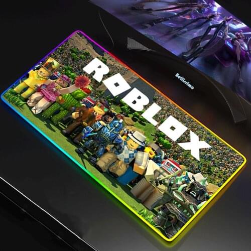Roblox Led Carpet Anime Mousepad LOGO Rgb Rug Gloway Mat for Office Table Extended XXL Mouse Pad Arge Desk Mat Desktop Computer