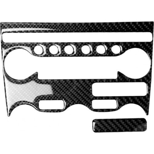 2Pcs Air Conditioning Panel Cover Self-adhesive Durable Carbon Fiber Vehicle CD Control Panel Frame Trim for Nissan