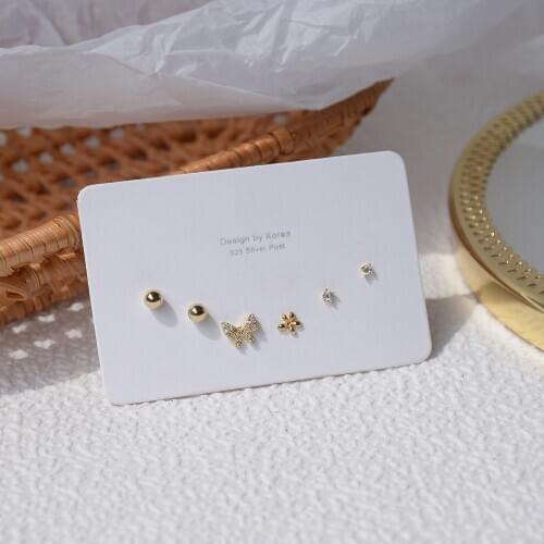 14k Real Gold Fashion Jewelry Small Cute Butterfly Exquisite Love Stud Earrings for Woman Holiday Party Elegant Simple Earring
