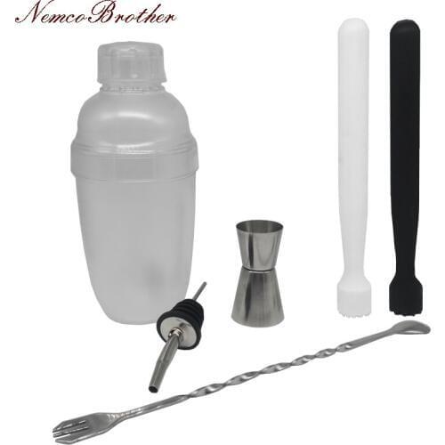 Nemcobrother Dropshipping 6Pcs Bar Party Boston Cocktail Shaker Bar Set Wine Drink Mixer Bar 350ml/530ml/700ml