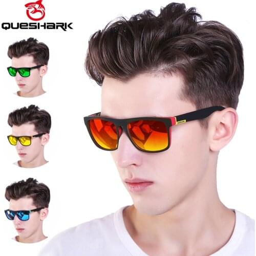 QUESHARK Professional HD TR90 Frame Polarized Fishing Sunglasses Sports Bicycle Glasses UV400 Hiking Climbing Fishing Eyewear