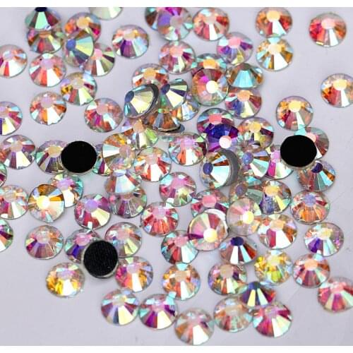 SS4-SS40 Crystal AB Glass DMC Hot Fix Rhinestones Flatback Crystal Hotfix Rhinestones Iron On Stones For Wedding Dress B0261