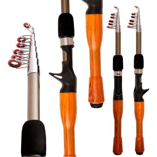 1.3m 1.6m 1.8m Mini Telescopic Portable Fishing Pole Carbon fiber Spinning Casting Baitcasting Mini Short Light Travel Lure Rod