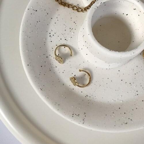 Ckysee Korean Version Of S925 Silver Golden Butterfly Zircon Ear Clips Personality Temperament Trend Ear Clips Earrings Women