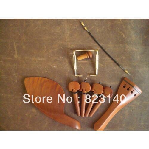 1 Set JUJUBE B TYPE Violin Fitting 4/4 with 1 PC tail gut and 1 PC GOLD Chin Rest Screw
