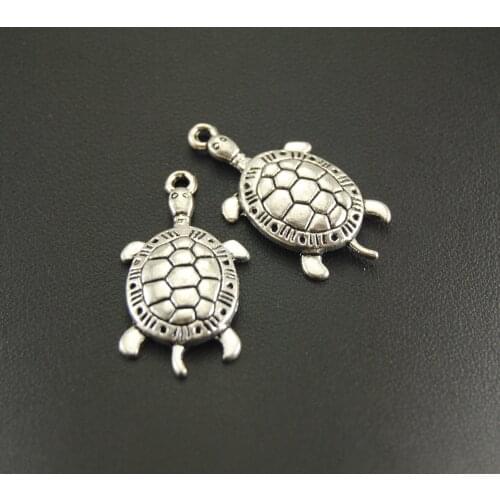 10pcs Zinc Alloy Animal Charms Silver Color Turtle Charm Handmade Charms Pendants Jewelry Findings 30x16mm A677