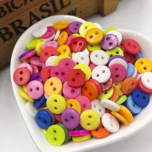100/300/600 pcs Mix New 8mm 2 holes Plastic Button/Sewing lots Mix-Free Shipping PT12