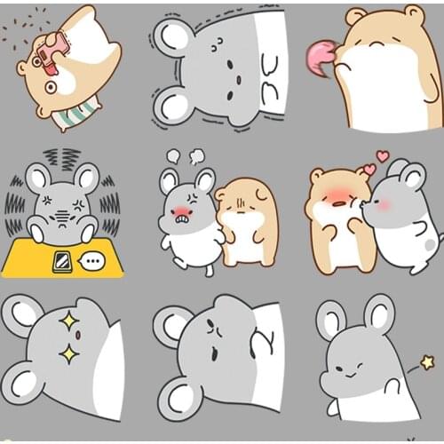 24 funny mouse scrapbook stickers for children, DIY laptop suitcase skateboard motorcycle bicycle toy