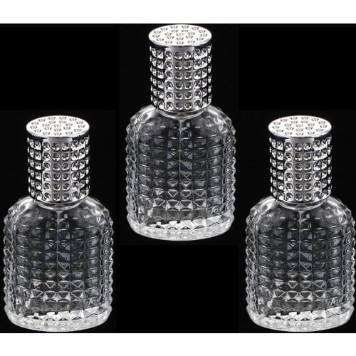 3pcs Crystal Glass Pineapple Design Empty Refillable Perfume Fragrance Spray Bottle Travel Size