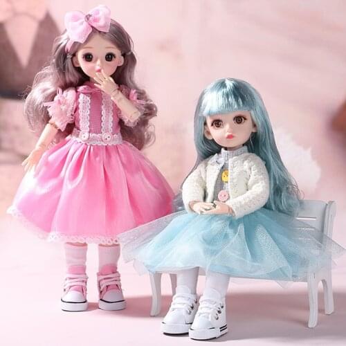 30cm Fashion Bjd Dolls 17 Movable Joints Diy Bjd Dolls Dress Suit Handmade Beauty Doll Toy For Girl Dress Up Toy Christmas Gifts
