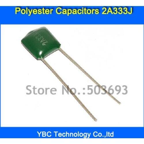 500pcs/lot Polyester Film Capacitor 2A333J 100V 0.033UF 33NF
