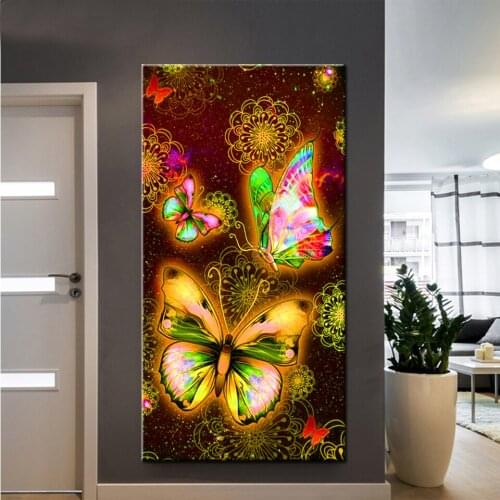 5d Butterflies photo Round Diamond Painting Abstract art, Full Drill Square Mosaic Decor Handmade Embroidery Animal Gift EE1803