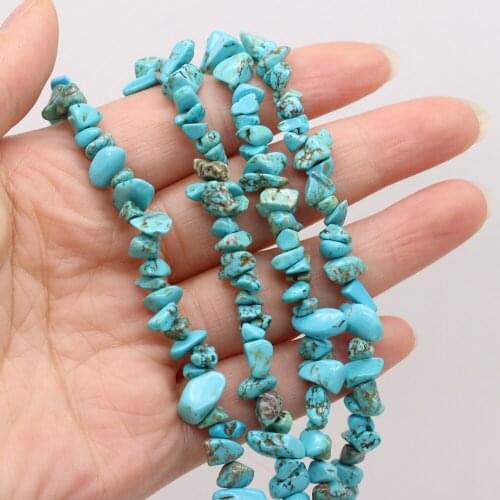 Gravel Scattered Beads Natural Stone Blue Turquoise Loose Spacer Beads for Handmade Crafts Bracelet Necklace Jewelry Making