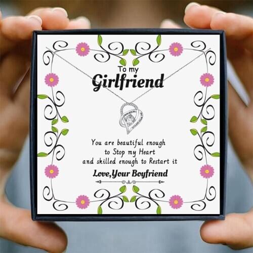 Girl Friend Gift Necklace for Women Jewelry Crystal Heart Pendant Necklace Female Necklaces Wedding Lovers Gifts Christmas