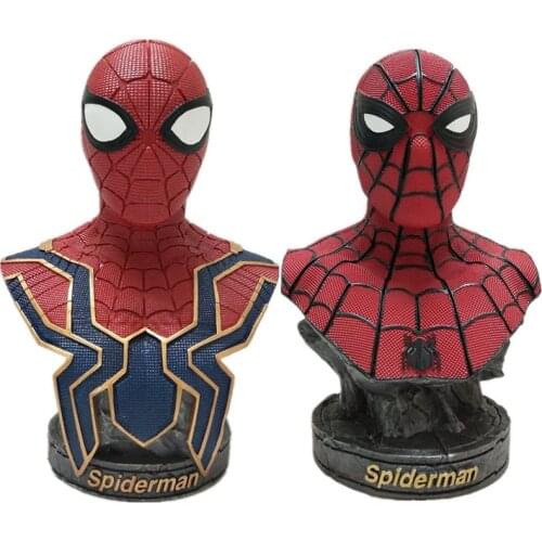 Hasbro Avengers Super Hero Spider Man Bust Resin Action Figure Decoration Model Statue Birthday Christmas Gift 18CM