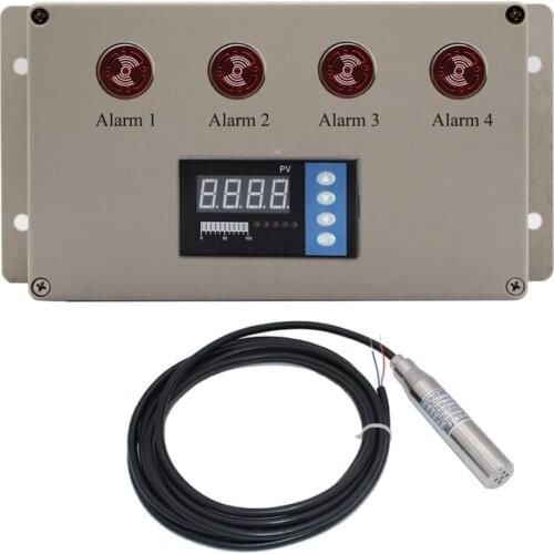 1m,2m,3m,4m,5m Liquid level measure meter with 4 alarm buzzer with liquid water level sensor level alarm device