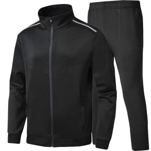 Mens Sportwear Suit Sweatshirt Tracksuit Without Hoodie Men Casual Active Suit Zipper Outwear 2PC Jacket+Pants Sets