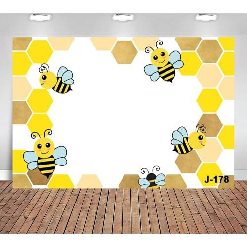Sweet As A Bee Backdrop Bee Yellow Baby Shower Background Gold Honeycomb Newborn Cute Bees Birthday Photo Backdrops Sunflowers
