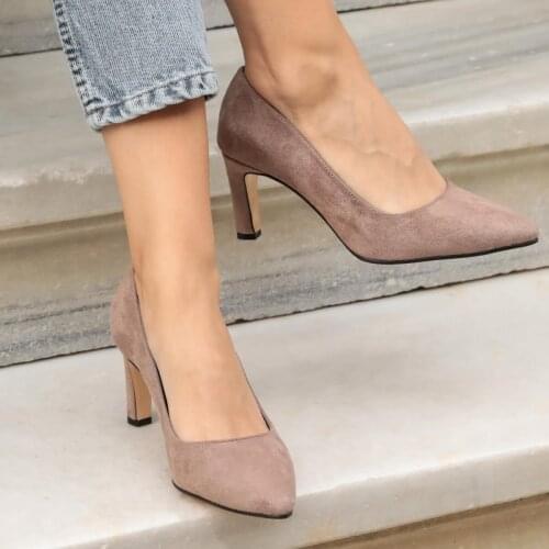 Mio Gusto Brand Lita Black Khaki Mink Beige Tan Burgundy Colors High Quality 6Cm Heels Suede Stiletto Women 'S shoes , high heels , heels women , mary jane shoes , platform shoes , high heels , heels women