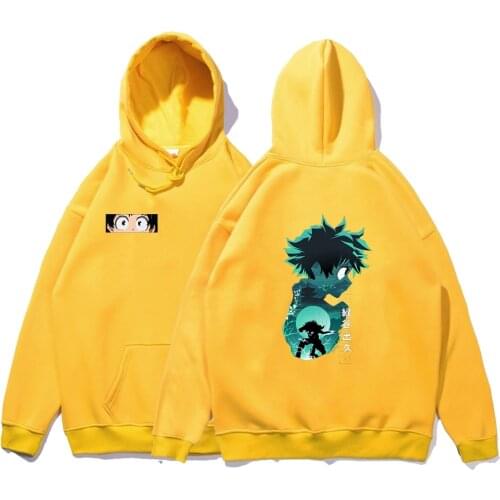 My Hero Academia Anime Deku Hoodies Funny Sweatshirt Men Autumn Daily Casual Hooded Tops Hip Hop Harajuku Male Streetwears