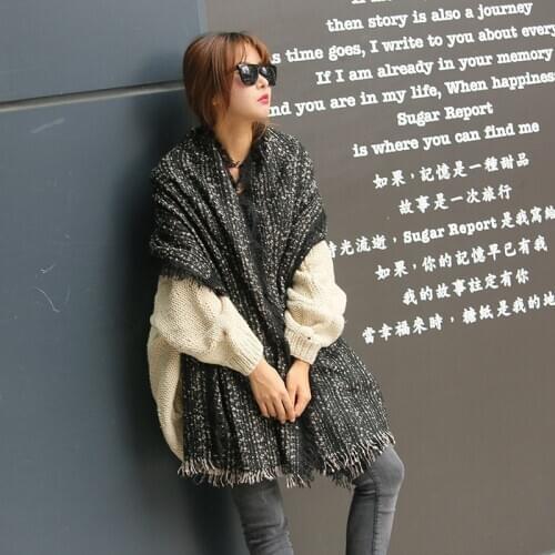 New Winter Scarf Women Patchwork Solid Faux Cashmere Scarves Wraps Keep Wram Shawls Female Pashmina Lady Blanket Shawls