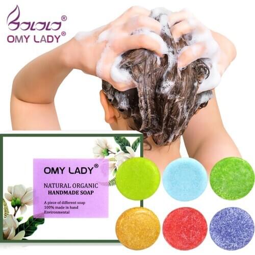 OMYLADY 100% Pure Natural Handmade Shampoo Soap Essential Oil for Dry Hair Oil Hair Cold Processed Anti-Dandruff Off Hair Care