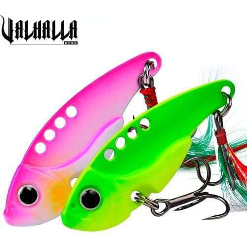 1Pcs Metal Spoon VIB Fishing Lure 11g 5.5cm Bass Crank Bait Treble With 2 Hooks VIB Lead Fish artificial bait cicada lure