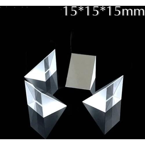 Isosceles Right Angle Prism 45 Degree 15*15*15MM Optical Glass Small Visual Inspection Diamond Mirror