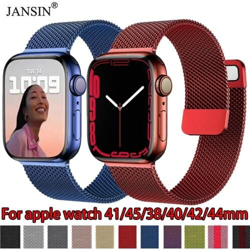 Magnetic Loop For Apple Watch Band 44mm 40mm Correa Stainless Steel Bracelet For Apple Watch bands 42mm 38mm Strap SE 6 5 4 3 2