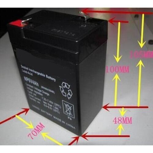 Free shipping 6V 4AH lead acid battery rechargeable battery