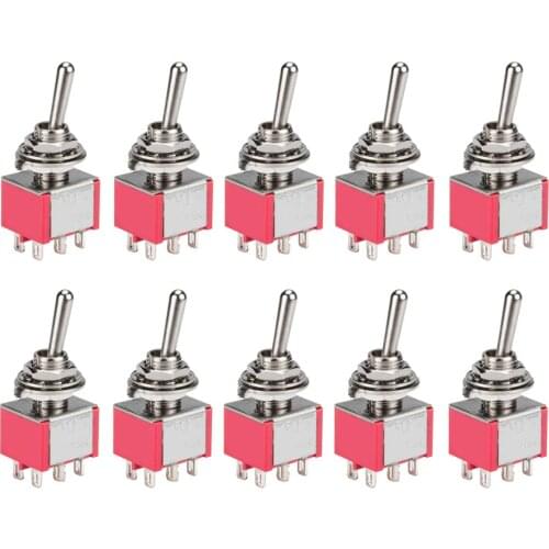 ToggleSwitchAC5A/125V3A/250V6Pin Terminals On/Off/On 3Position DPDTToggle Switch Mini Miniature Toggle Switch Car Dash Dashboard