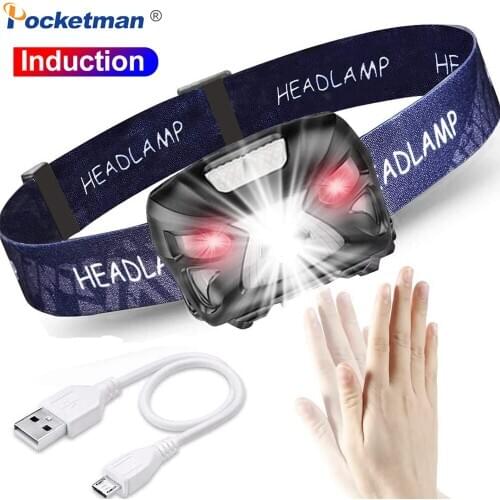 30000LM Brightest Rechargeable Headlamp Body Motion Sensor Head Front Torch Lantern Camping Light Lamp With Built-in Battery